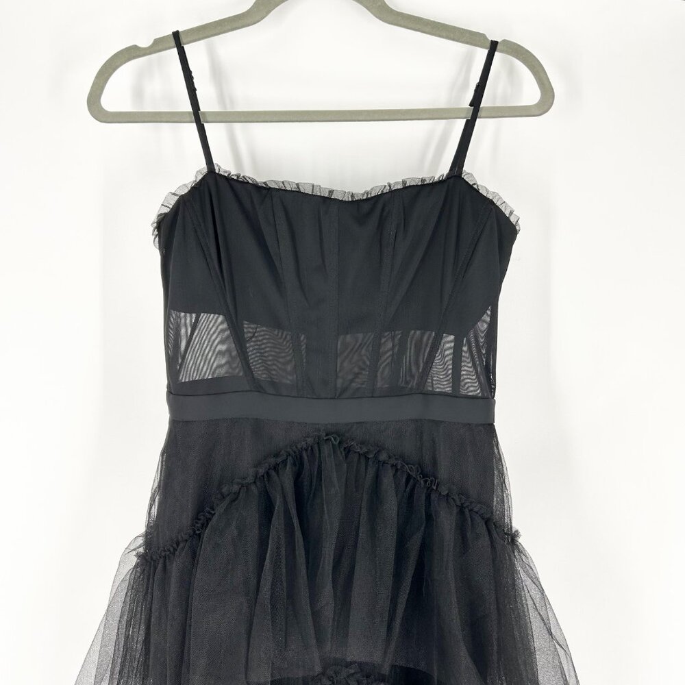 NWT BCBGMaxAzria Corset Tiered Tulle Gown in Black - Picture 5 of 9